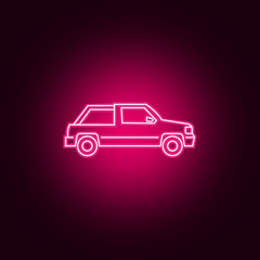 Car Coupe neon icon. Elements of Transport set. Simple icon for websites, web design, mobile app, info graphics