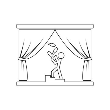 recommend clip art: juggler on stage icon. Element of Theatre for mobile concept and web apps icon. Outline, thin line icon for website design and development, app development