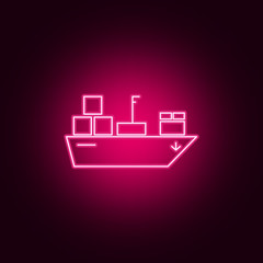 transport ship neon icon. Elements of Transport set. Simple icon for websites, web design, mobile app, info graphics