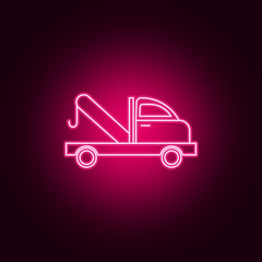 car tow service neon icon. Elements of Transport set. Simple icon for websites, web design, mobile app, info graphics