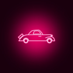Fototapeta na wymiar vintage car neon icon. Elements of Transport set. Simple icon for websites, web design, mobile app, info graphics