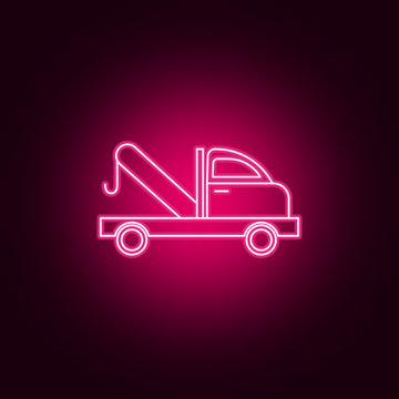 car tow service neon icon. Elements of Transport set. Simple icon for websites, web design, mobile app, info graphics