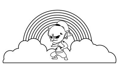 ugly troll with rainbow magic character