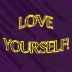 Writing note showing Love Yourself. Business concept for have selfrespect and the unconditional selfacceptance Seamless Diagonal Violet Stripe Paint Slanting Line Repeat Pattern