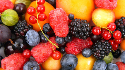 lots of fresh different berries