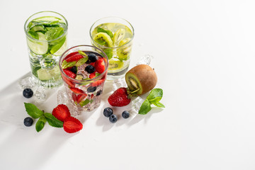 detox smoothies of fresh fruits and vegetables