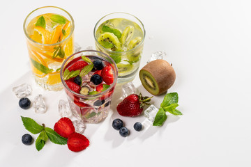 detox smoothies of fresh fruits and vegetables