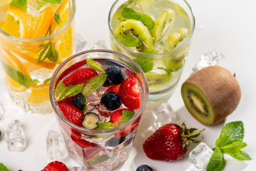 detox smoothies of fresh fruits and vegetables