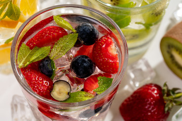 detox smoothies of fresh fruits and vegetables