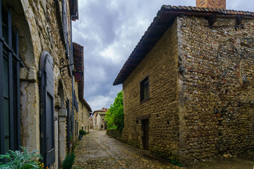 Alley in the medieval village Perouges