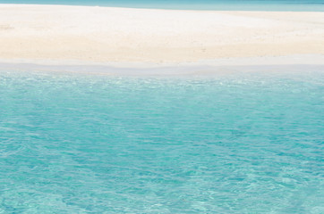 Fototapeta na wymiar Sandy beach at Playa Norte, Isla Mujeres, Mexico