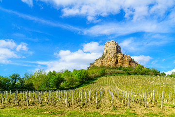 Fototapeta na wymiar Rock of Solutre (la roche), in Burgundy