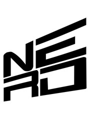 logo nerd text geek schlau freak intelligent cool computer gamer lernen außenseiter einzelgänger computerfreak hacker design