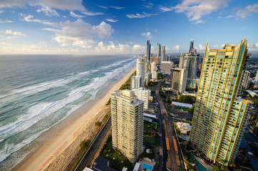 aerial view of gold coast downtown