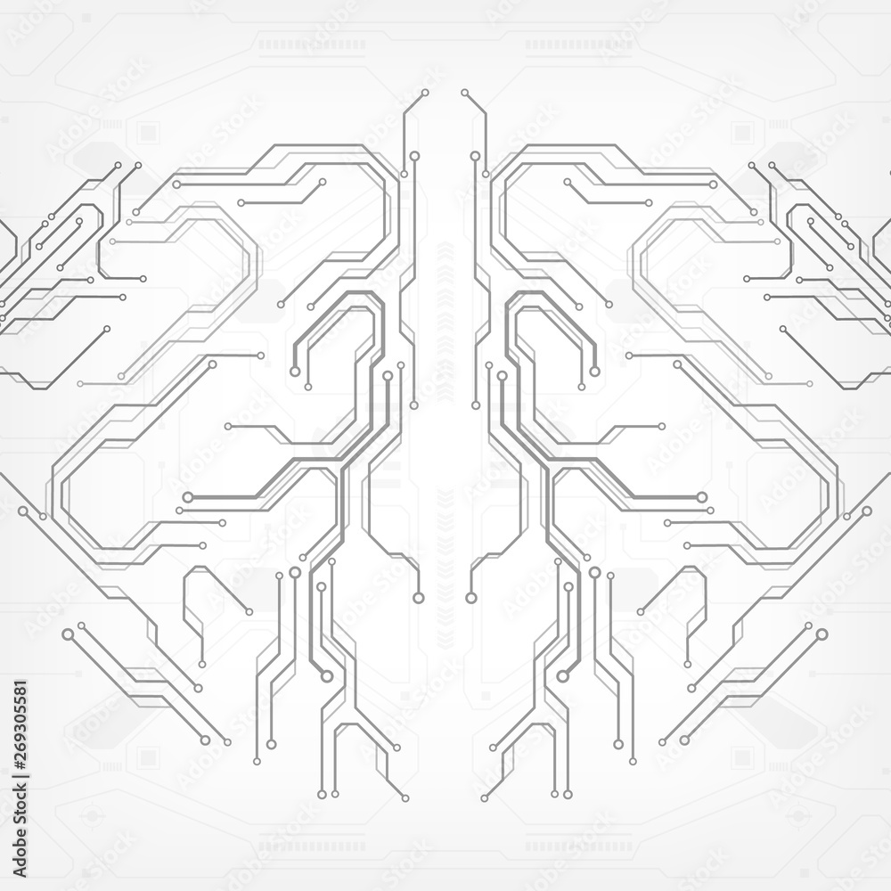 Aufkleber circuit board grayscale tone futuristic digital technology communication system background template 