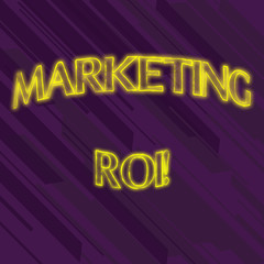 Writing note showing Marketing Roi. Business concept for the contribution to profit attributable to marketing Seamless Diagonal Violet Stripe Paint Slanting Line Repeat Pattern