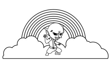 ugly troll with rainbow magic character