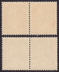 The reverse side of a postage stamp