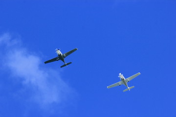 Aeroplanes in Blue