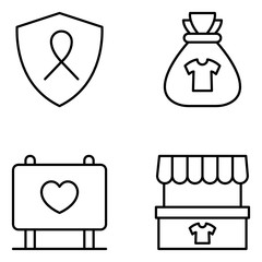 Charity Vector Line Icon Set