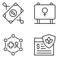 Charity Vector Line Icon Set
