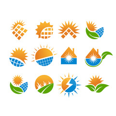 solar logo set design,vector,illustration