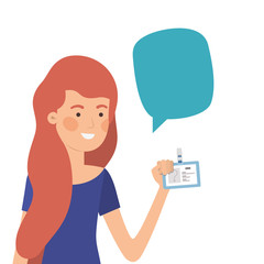 woman with curriculum vitae in white background