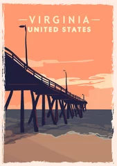 Rolgordijnen Virginia retro poster. USA Virginia travel illustration. © Nikita
