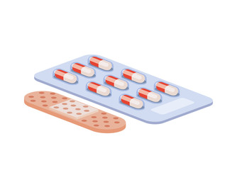 medicine drugs on white background