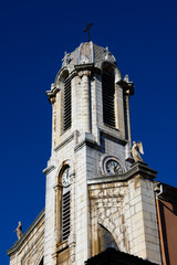 Obraz premium View of the Santa Lucia Church bell tower (Iglesia de Santa Lucia). Santander, Spain