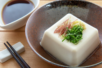 冷奴の茗荷と生姜と青じその薬味