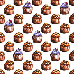 brown cupcakes pattern