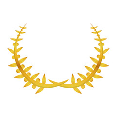 Isolated golden laurel wreath on a white background - Vector