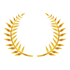 Isolated golden laurel wreath on a white background - Vector