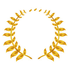 Isolated golden laurel wreath on a white background - Vector