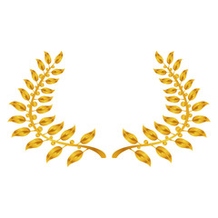 Isolated golden laurel wreath on a white background - Vector