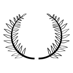 Isolated outline of a laurel wreath - Vector