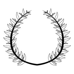 Isolated outline of a laurel wreath - Vector