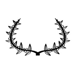 Isolated outline of a laurel wreath - Vector
