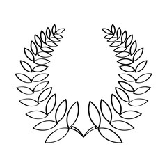 Isolated outline of a laurel wreath - Vector