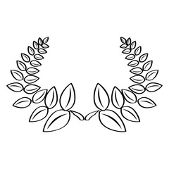 Isolated outline of a laurel wreath - Vector