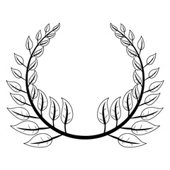 Isolated outline of a laurel wreath - Vector