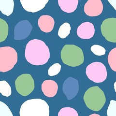 Abstract seamless pattern with colorful circle elements.