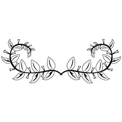 Isolated outline of a laurel wreath - Vector