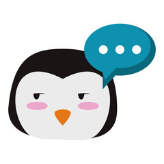 Cute penguin animal cartoon vector illustration