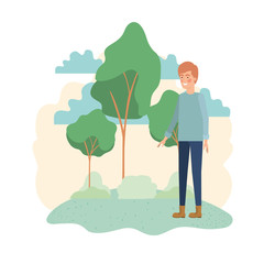 man standing in landscape avatar character