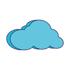 Cloud computing technology isolated symbol blue lines