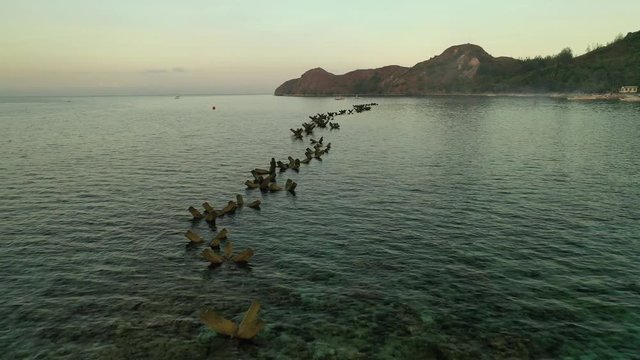 Beautiful Island of Mararison, Antique, Philippines with extra ordinary scene with tetrapod.