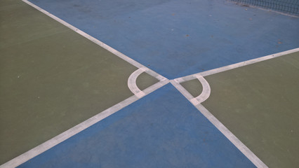 tennis court on blue sky background