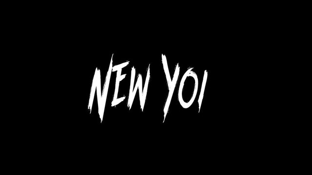 New York - Handwritten Write On Effect. Delivered in ProRes 4444 for transparent background. alternative set blend mode to Add to remove the black background.